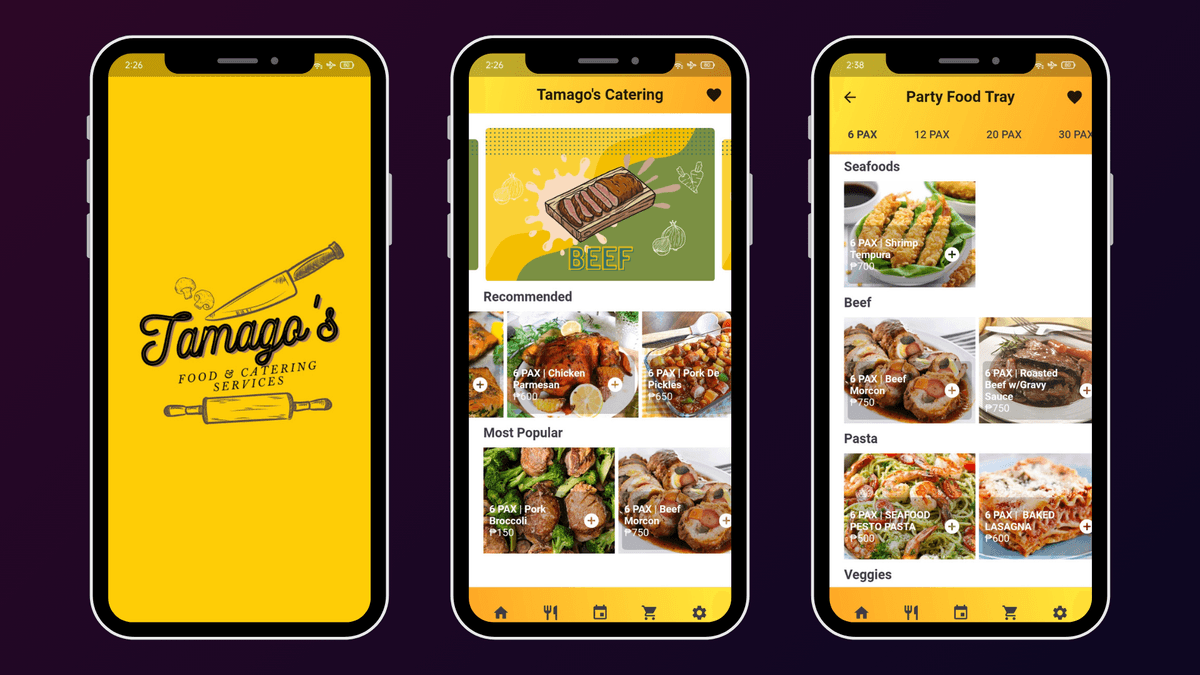 Tamago's Catering Android Application